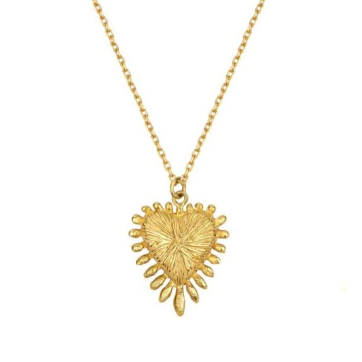 Zoe & Morgan Heart Rays Gold Plated Necklace