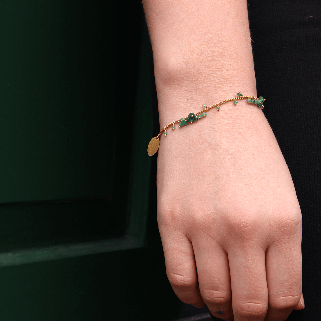 Emerald Scattered Row Bracelet