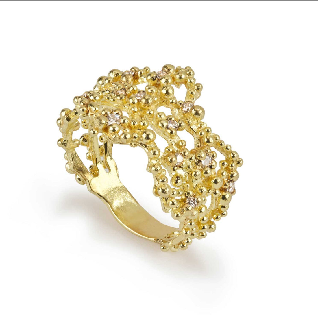 Hannah Bedford at EC One London Lace Diamond Ring Yellow Gold