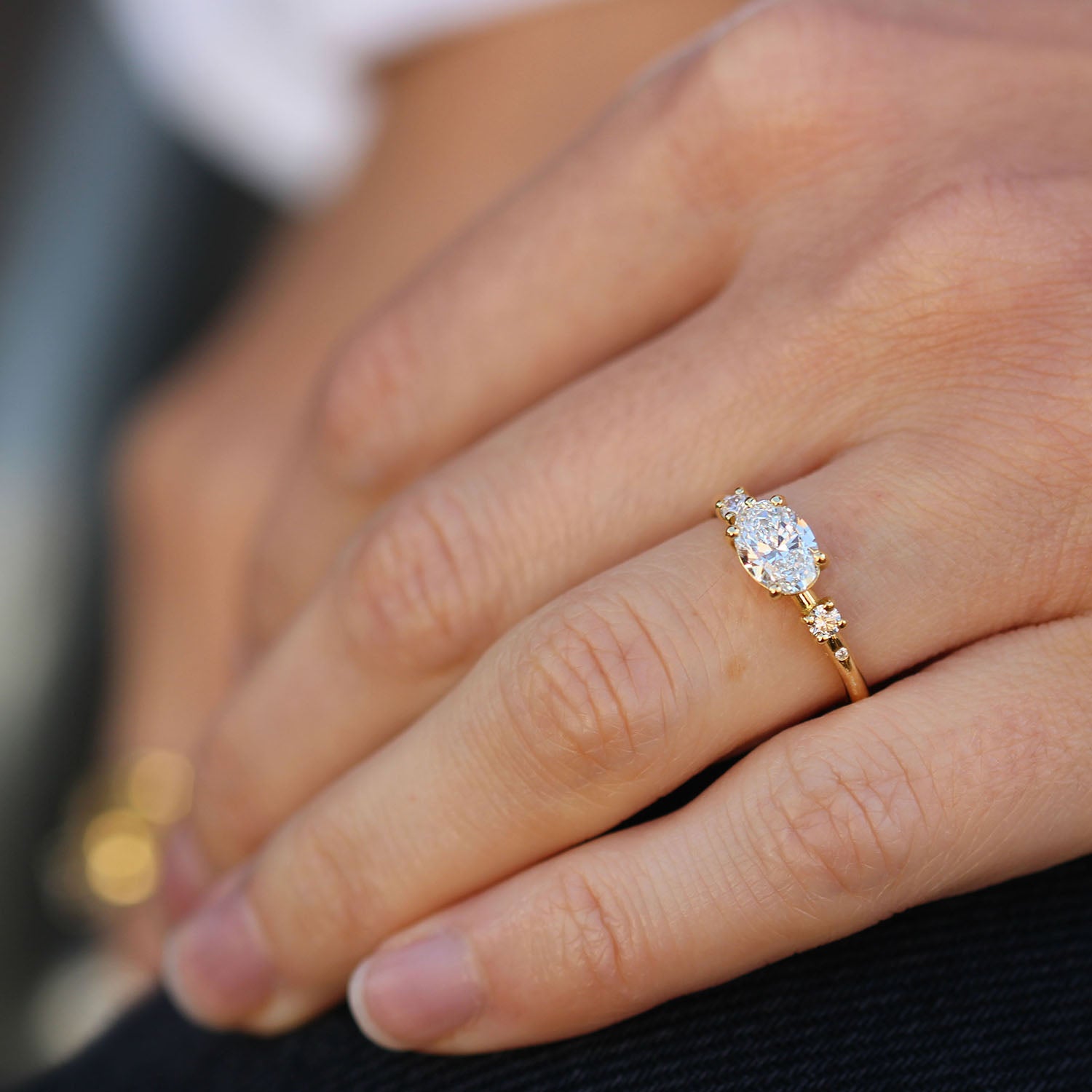 EC One LAINEY recycled Yellow Gold conflict free Diamond Engagement Ring made in London B Corp workshop