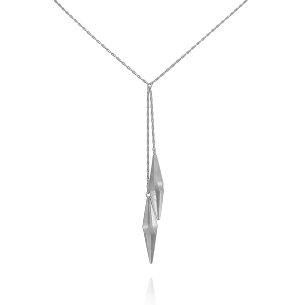 EC One Alice Barnes Shard Double Drop Necklace Silver