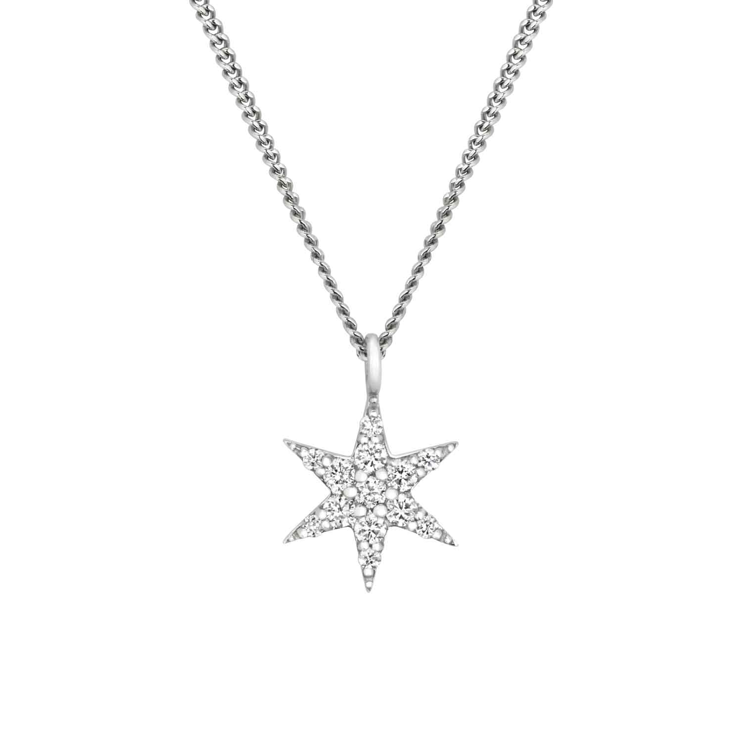 EC One Zoe & Morgan Mini Anahata Star White Gold Diamond Necklace