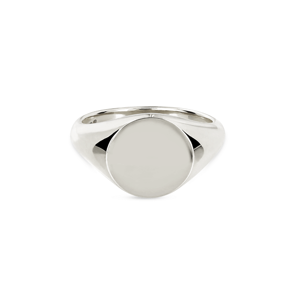 Round Silver Signet Ring