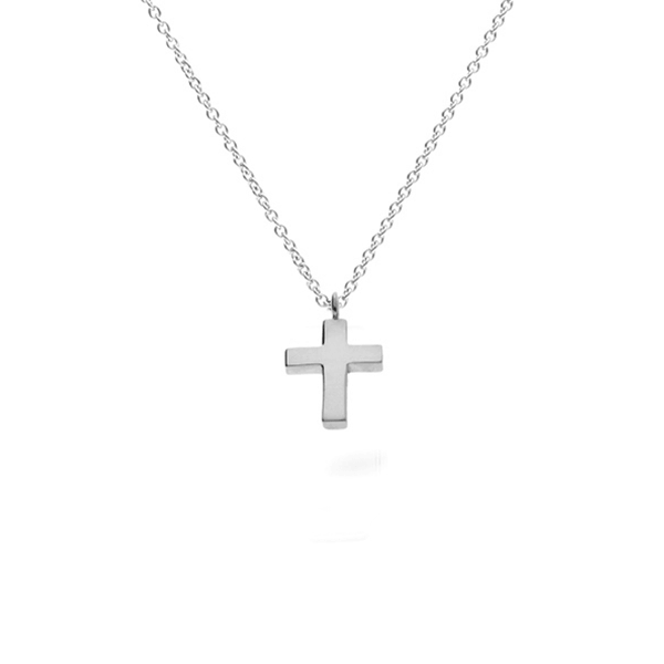 EC One small cross necklace recycled silver