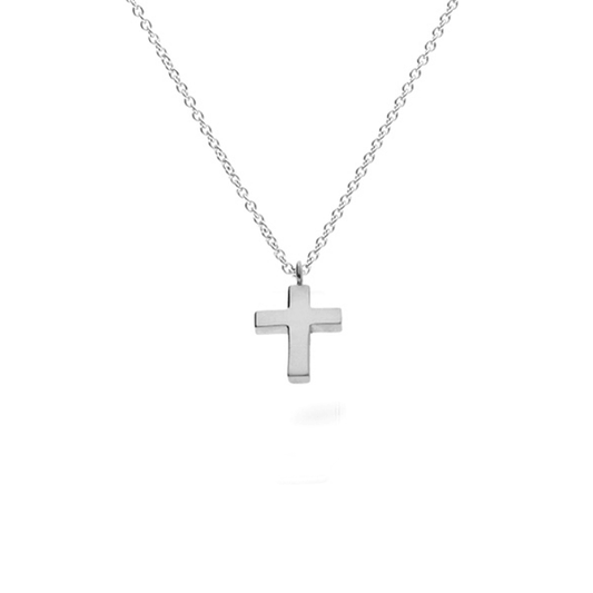 EC One small cross necklace recycled silver