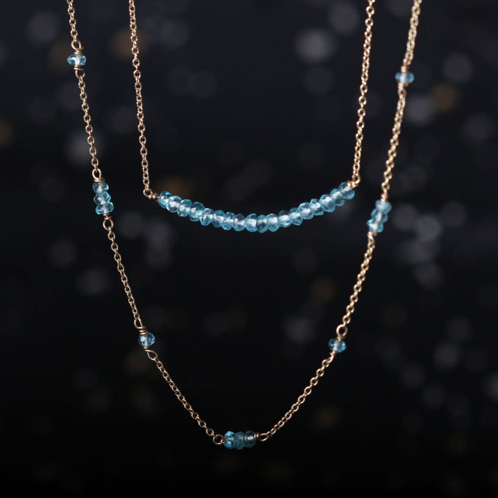 EC One Apatite Bar and Gold Chain Necklace