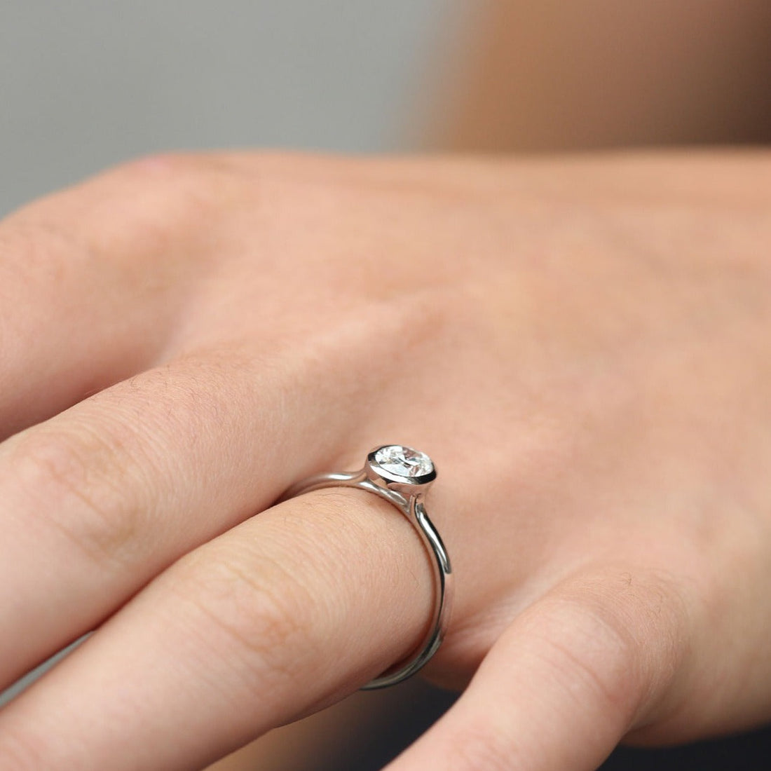 ethical AVA Platinum Oval Diamond Engagement Ring by EC One London in our B Corp certified workshop