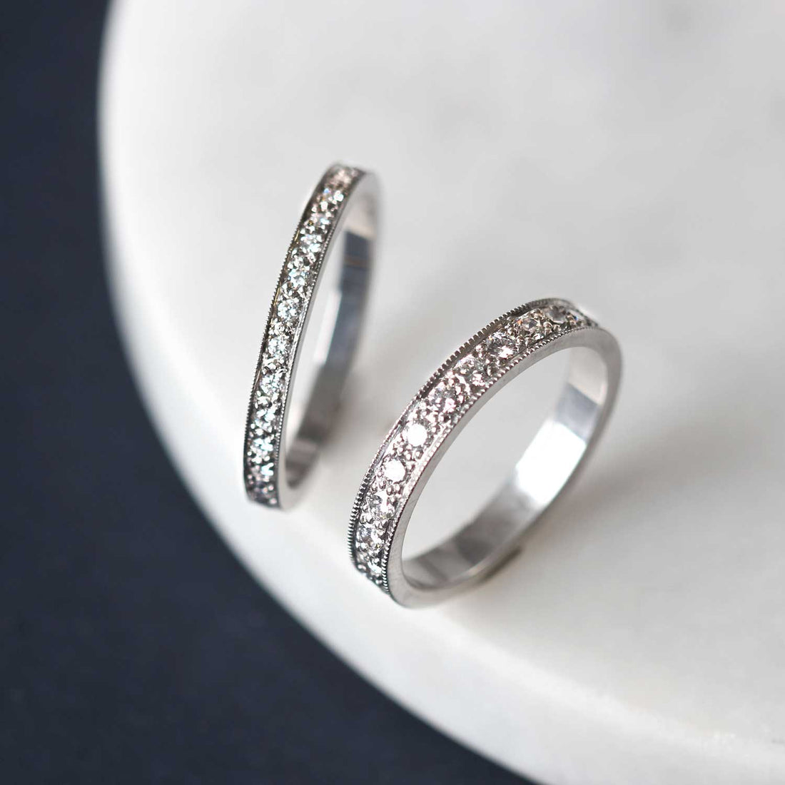 EC One wide Emma diamond pave eternity ring recycled white gold and conflict free diamonds