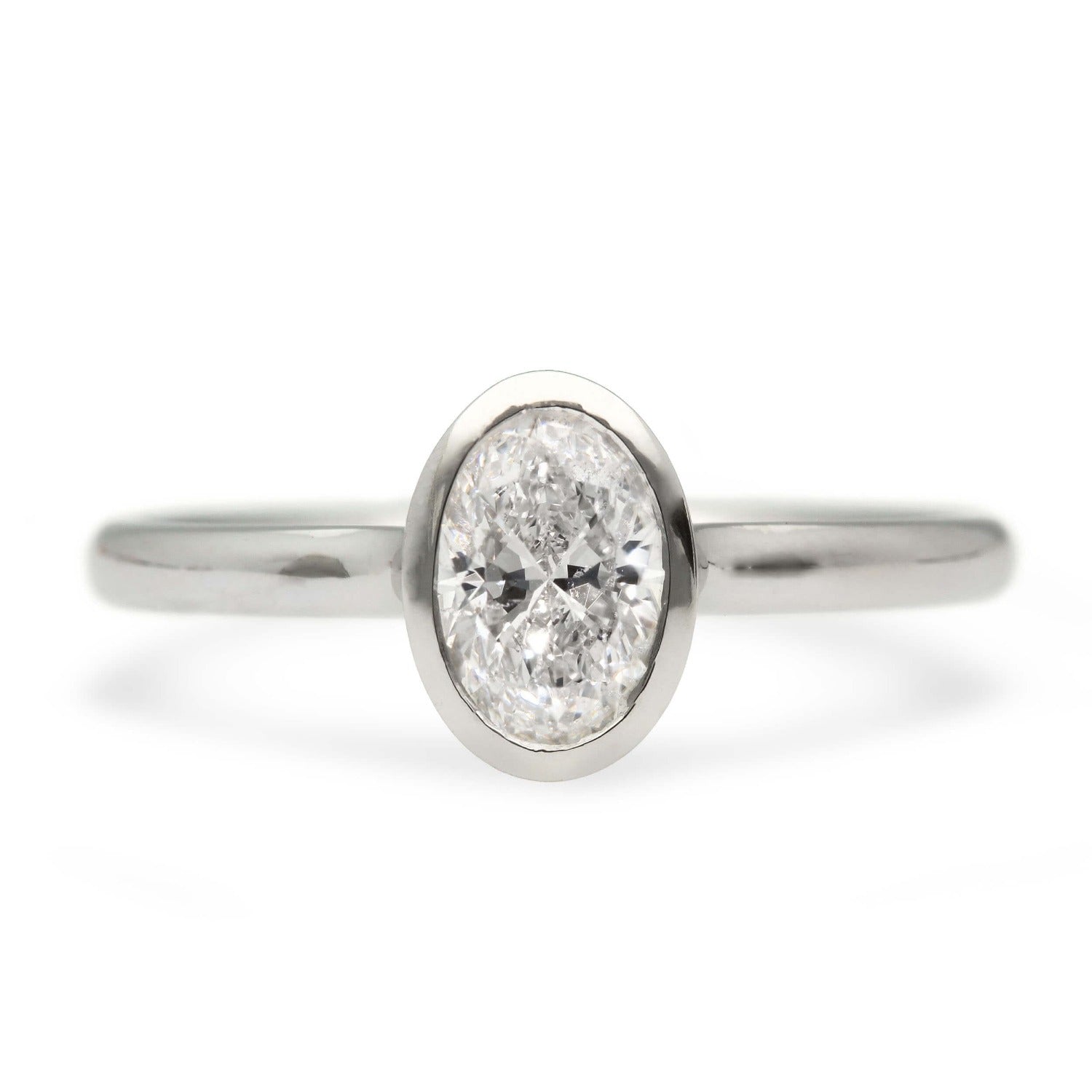 AVA Platinum Oval Diamond Engagement Ring by EC One London