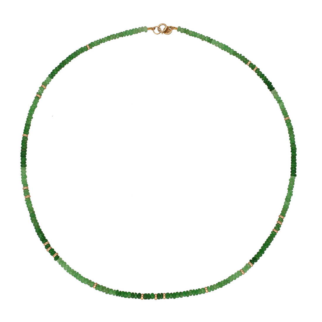 EC One tsavorite and gold beaded necklace