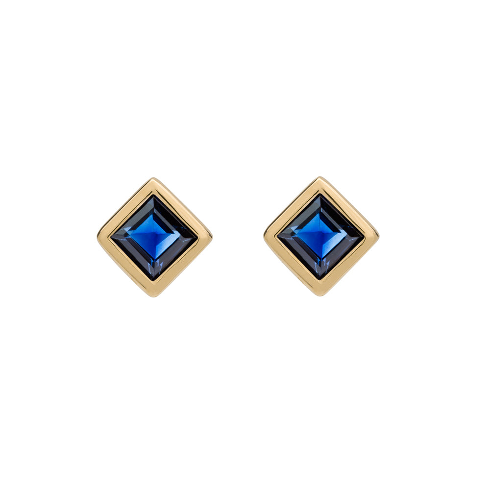 Metier Princess Blue Sapphire Gold Studs