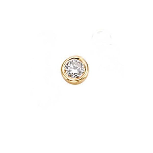 EC One Single Mini "Dainty" Yellow Gold and Diamond Stud Earring