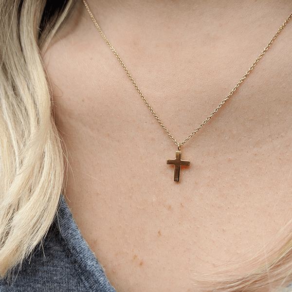 EC One Small Gold Cross Necklace