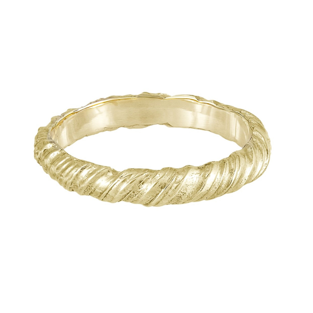 Natalie Perry at EC One London ethical men's wedding band in recycled yellow gold