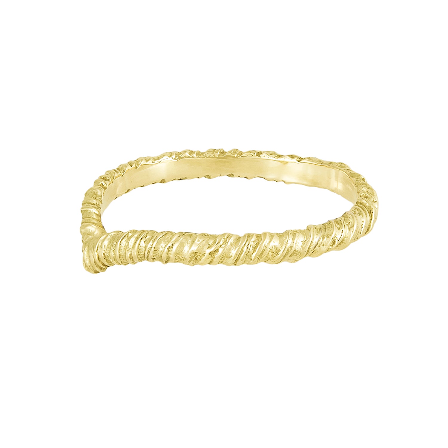 Natalie Perry at EC One London ethical wishbone wedding band in recycled yellow gold