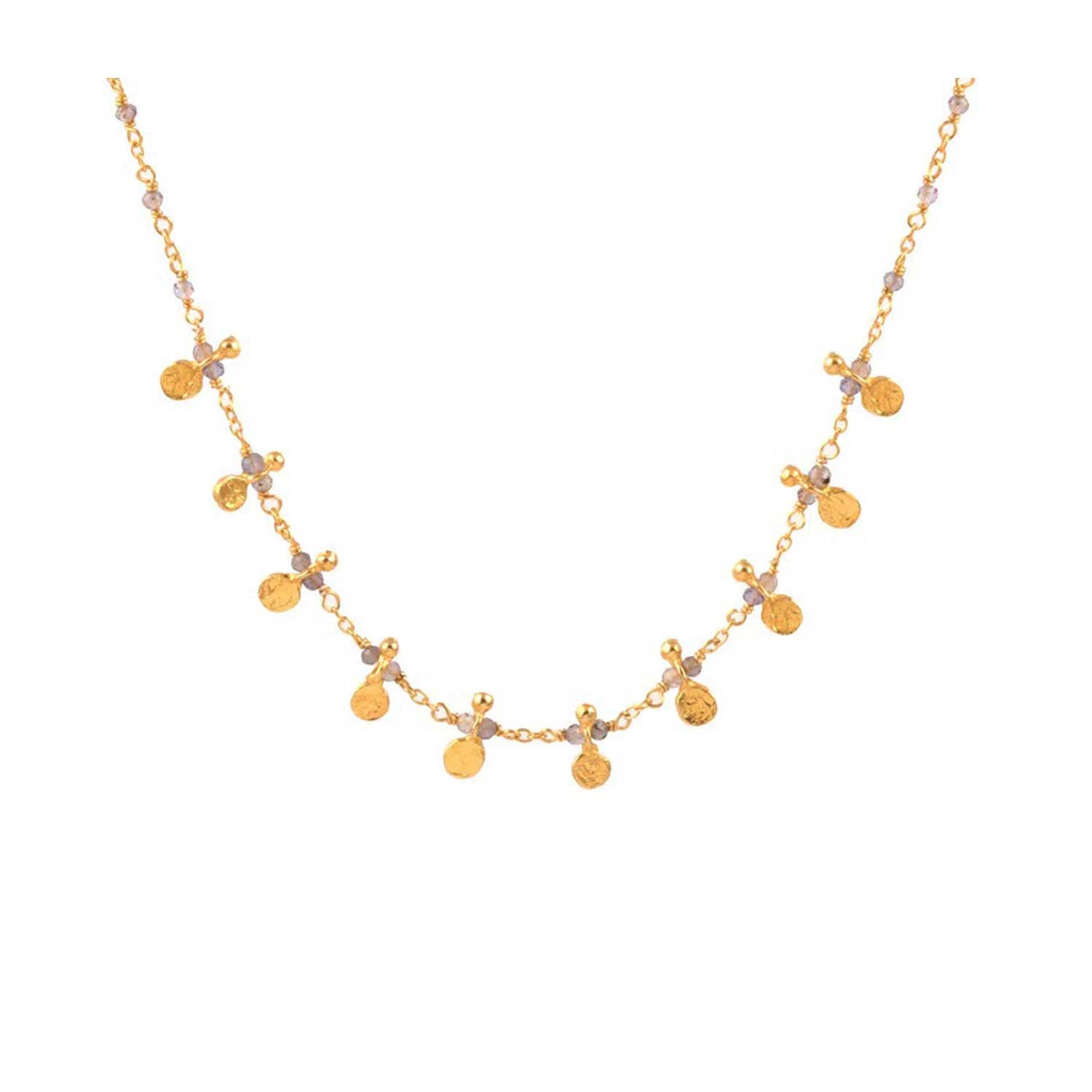 Pomegranate SANTA FE Iolite Disc Necklace at EC One London