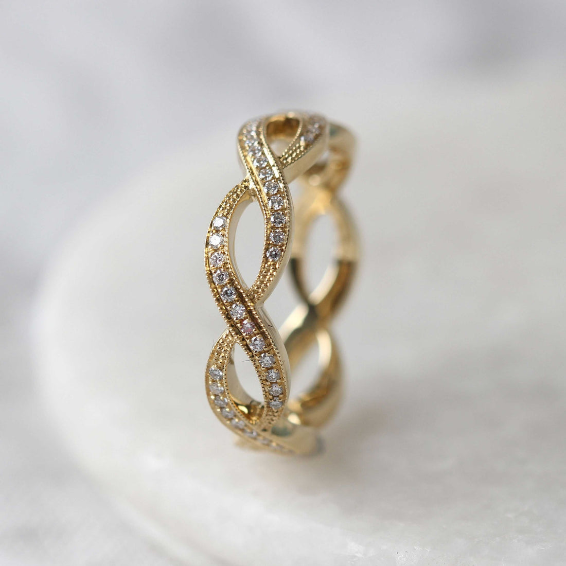 Ungar and Ungar Infinity Yellow Gold Diamond Ring at EC One