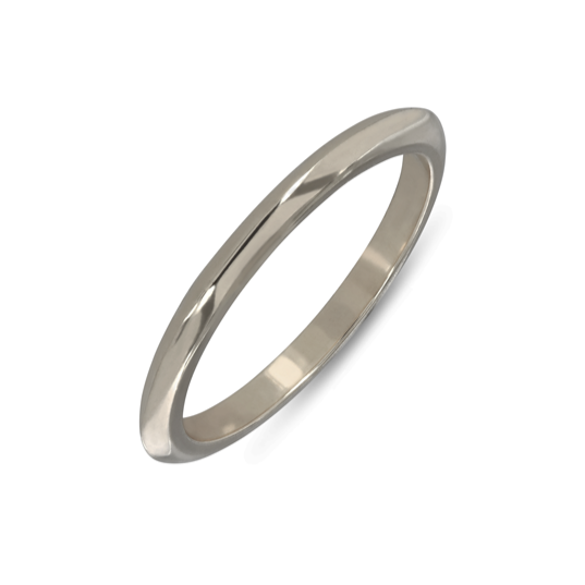 EC One Knife Edge White recycled Gold Wedding Ring