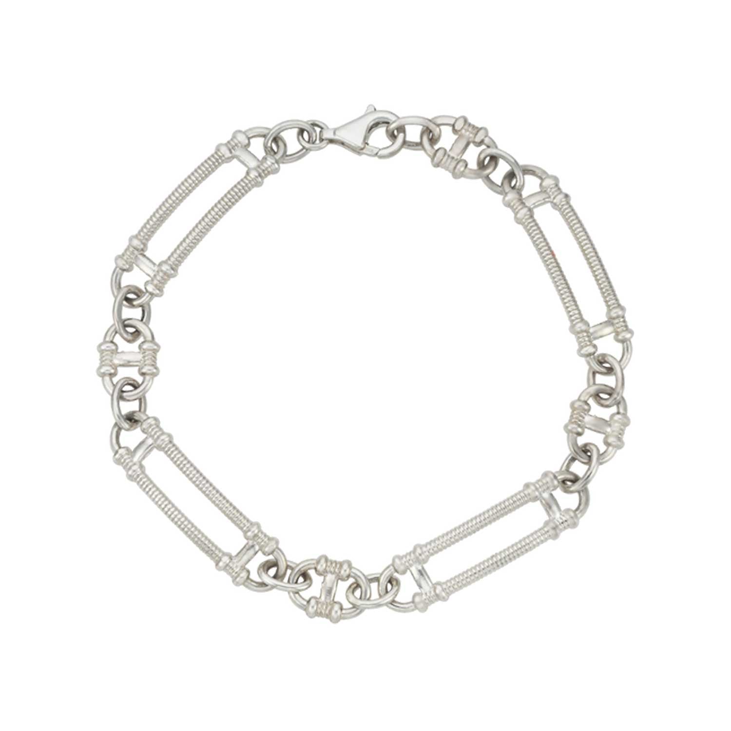 Zoe and Morgan Sky Prana Silver Bracelet at EC One London