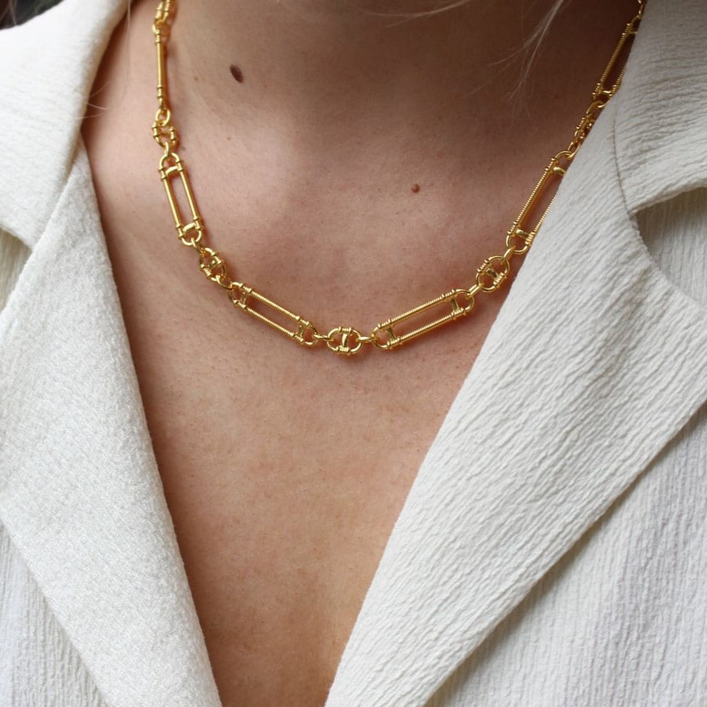 Zoe and Morgan Prana Chain Necklace Gold Plated at EC One London